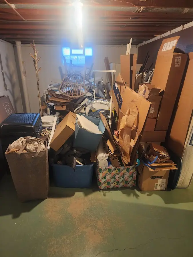 Roll-off dumpster container at job site for 8 Yard Dumpster Rental in Swatara